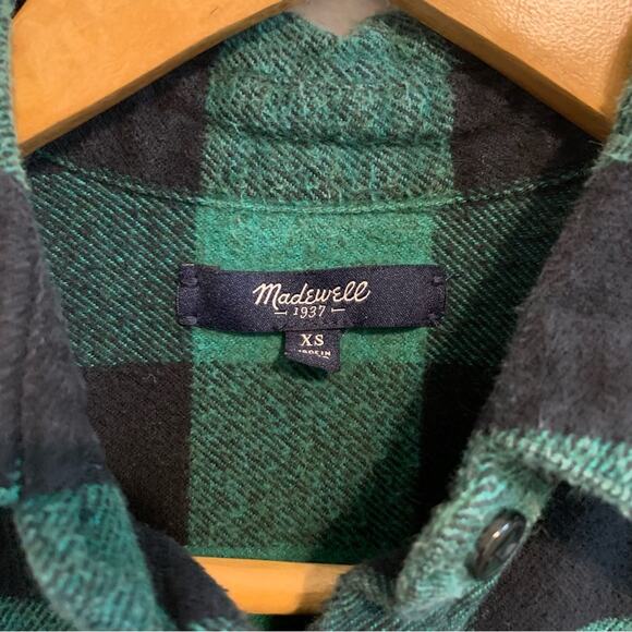 Madewell Sunday Flannel Green Buffalo Check Button Down Shirt - Picture 2 of 10